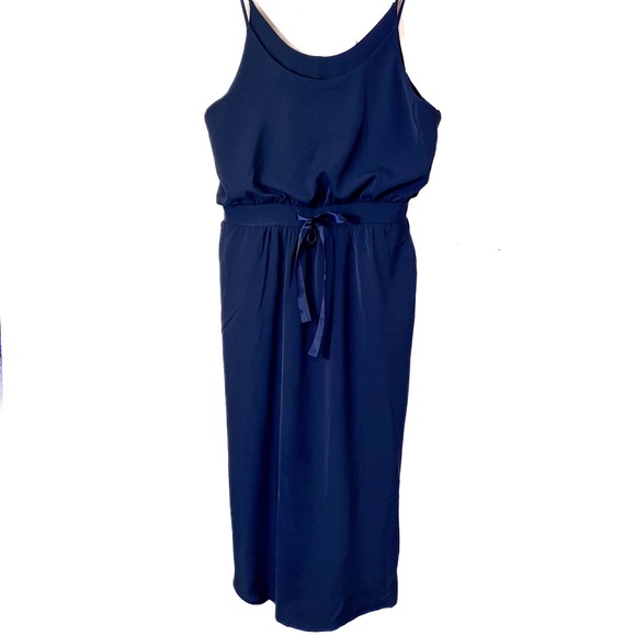 Anna Kaci Dresses & Skirts - ANNA KACI Navy Drawstring Midi/Maxi Spaghetti Strap Dress w Side Slits Size XL